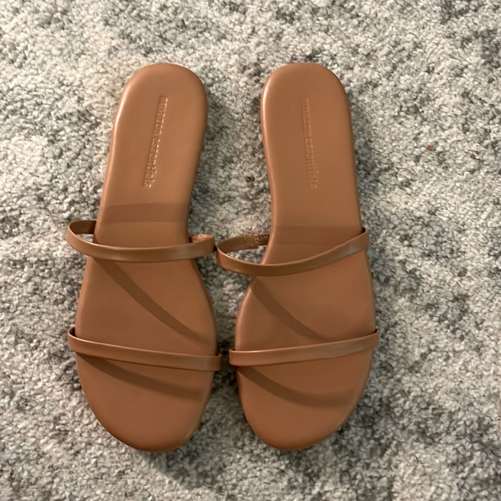 Amazon Essentials Tan Sandals - Two Strap - 9